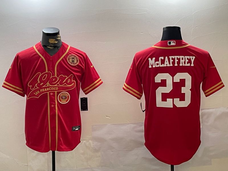 Men San Francisco 49ers #23 Mccaffrey Red Joint Name 2024 Nike Limited NFL Jersey style 12098->los angeles dodgers->MLB Jersey